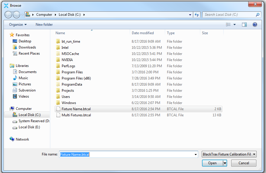 ImportCalibrationDataFolder